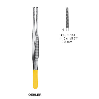 TC-Oehler Dissecting Forceps, 14.5Cm, 1X2 Teeth, 0.5mm (TCF-02-14T)