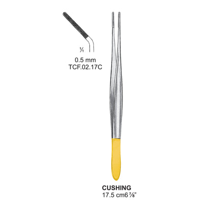 TC-Cushing Dissecting Forceps, 17.5Cm, Curved, 0.5mm (TCF-02-17C)