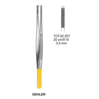 TC-Oehler Dissecting Forceps, 25Cm, 1X2 Teeth, 0.5mm (TCF-02-25T)