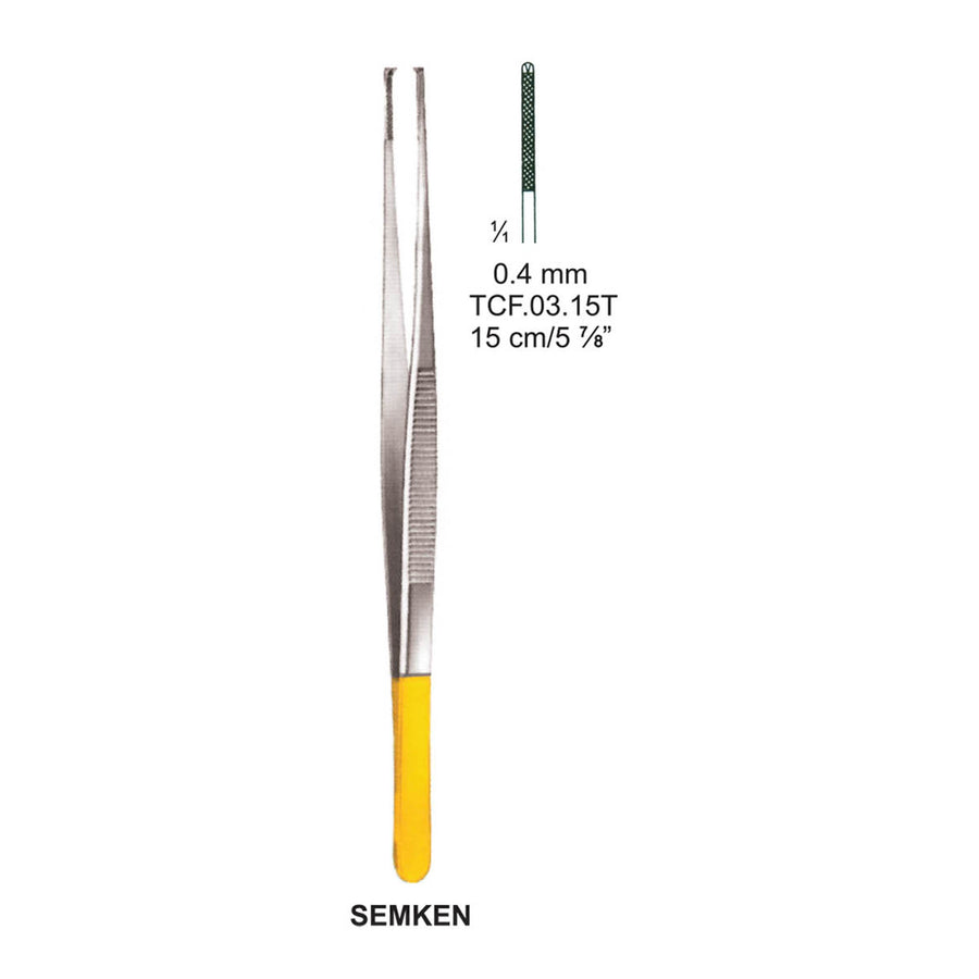 TC-Semken Dissecting Forceps, 15Cm, 1X2 Teeth, 0.4mm (Tcf.03.15T) by Dr. Frigz