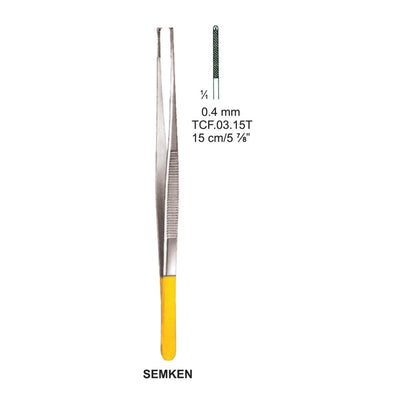 TC-Semken Dissecting Forceps, 15Cm, 1X2 Teeth, 0.4mm (TCF-03-15T)