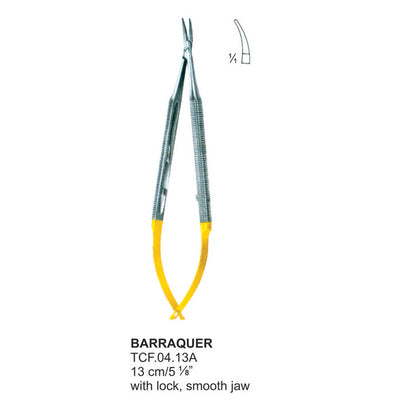TC-Barraquer Needle Holders Smooth Curved 13cm  With Lock (TCF-04-13A)