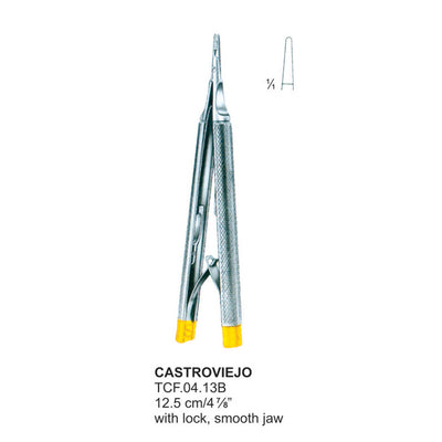 TC-Castroviejo Needle Holders Smooth Jaw With Lock 12.5cm (Tcf.04.13B) by Dr. Frigz