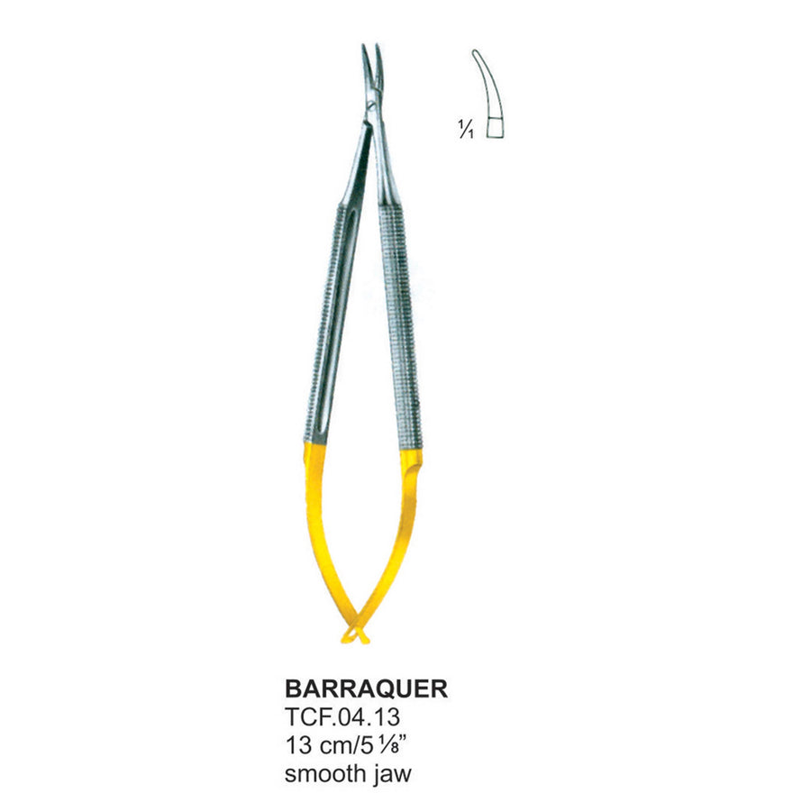 TC-Barraquer Needle Holders Smooth Curved 13cm  (Tcf.04.13) by Dr. Frigz
