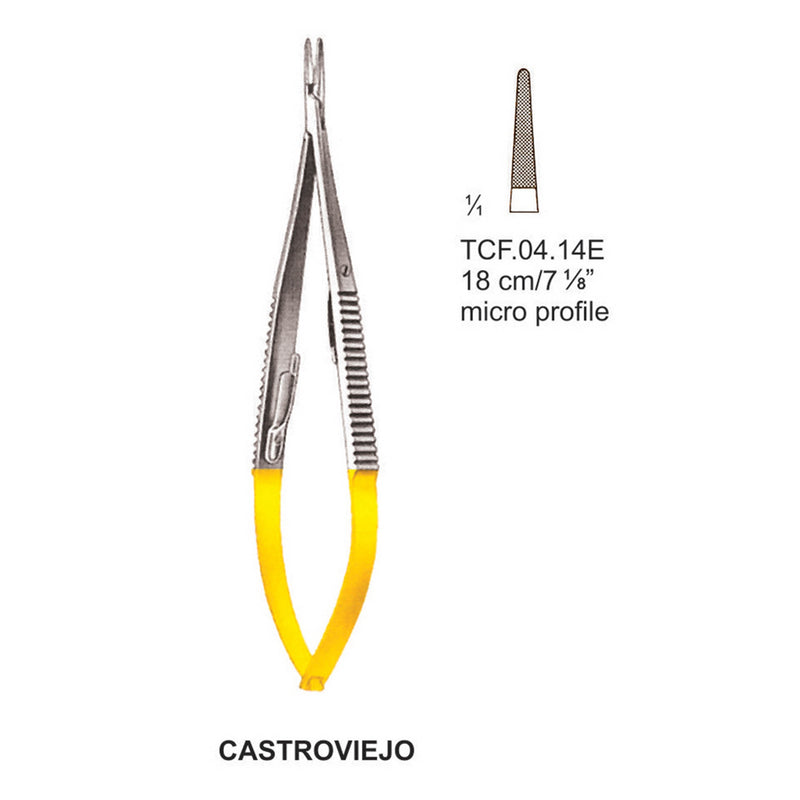 TC-Castroviejo Micro Needle Holder Straight 18cm (Tcf.04.14E) by Dr. Frigz