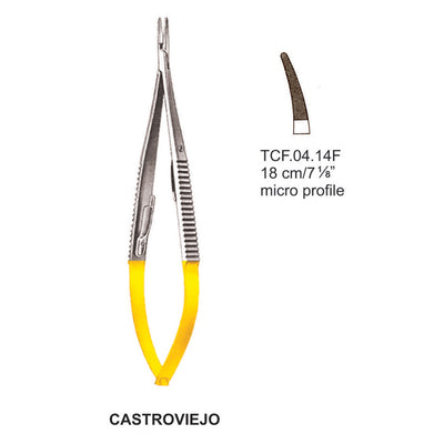 TC-Castroviejo Micro Needle Holder Curved 18cm (Tcf.04.14F) by Dr. Frigz