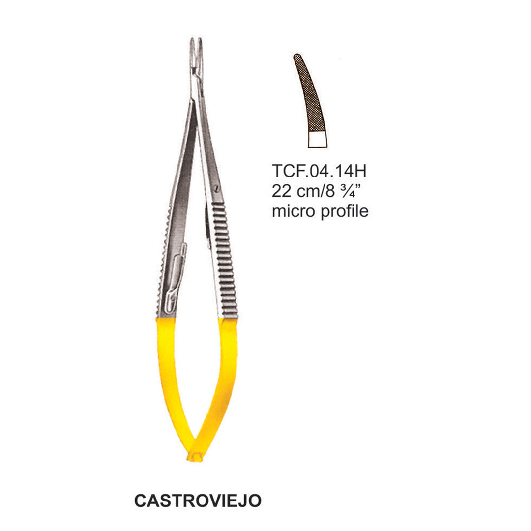 TC-Castroviejo Micro Needle Holder Curved 22cm (Tcf.04.14H) by Dr. Frigz