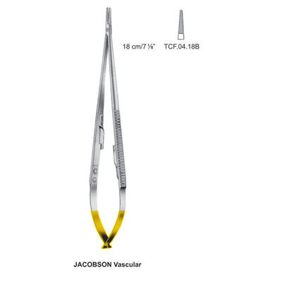 TC-Jacobson Vascular,  Needle Holder, 0.3mm , 18cm  (Tcf.04.18B) by Dr. Frigz