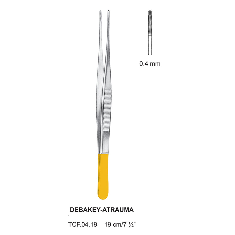 TC-Debakey Atrauma Tissue Forceps, 19Cm, 0.4mm (Tcf.04.19) by Dr. Frigz