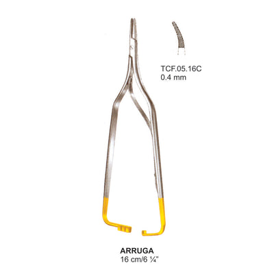 TC-Arruga  Needle Holders 16Cm, 0.4mm , Curved (Tcf.05.16C) by Dr. Frigz