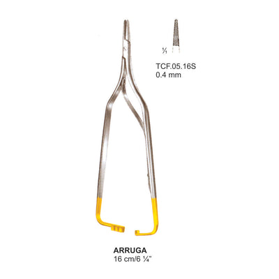 TC-Arruga,  Needle Holders, Straight, 0.4mm , 16cm  (Tcf.05.16S) by Dr. Frigz