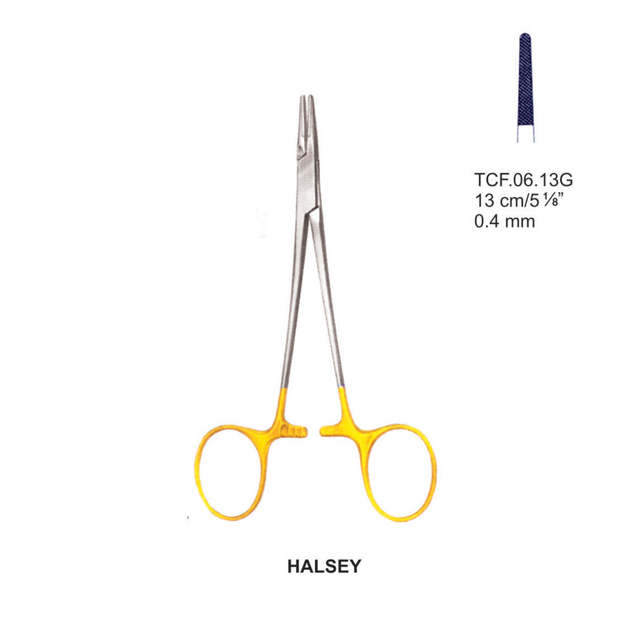 TC-Halsey Needle Holders Serrated 0.4mm , 13cm  (Tcf.06.13G) by Dr. Frigz