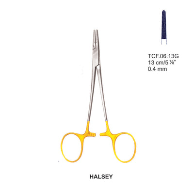 TC-Halsey Needle Holders Serrated 0.4mm , 13cm  (TCF-06-13G)