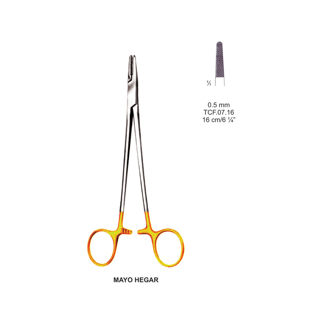 TC-Mayo-Hegar Needle Holders 0.5mm 16cm  (Tcf.07.16) by Dr. Frigz