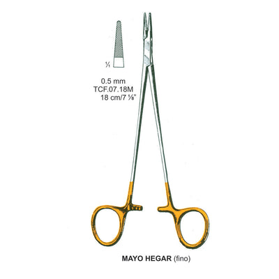 TC-Mayo-Hegar Fino Needle Holders 0.5mm , 18cm  (Tcf.07.18M) by Dr. Frigz