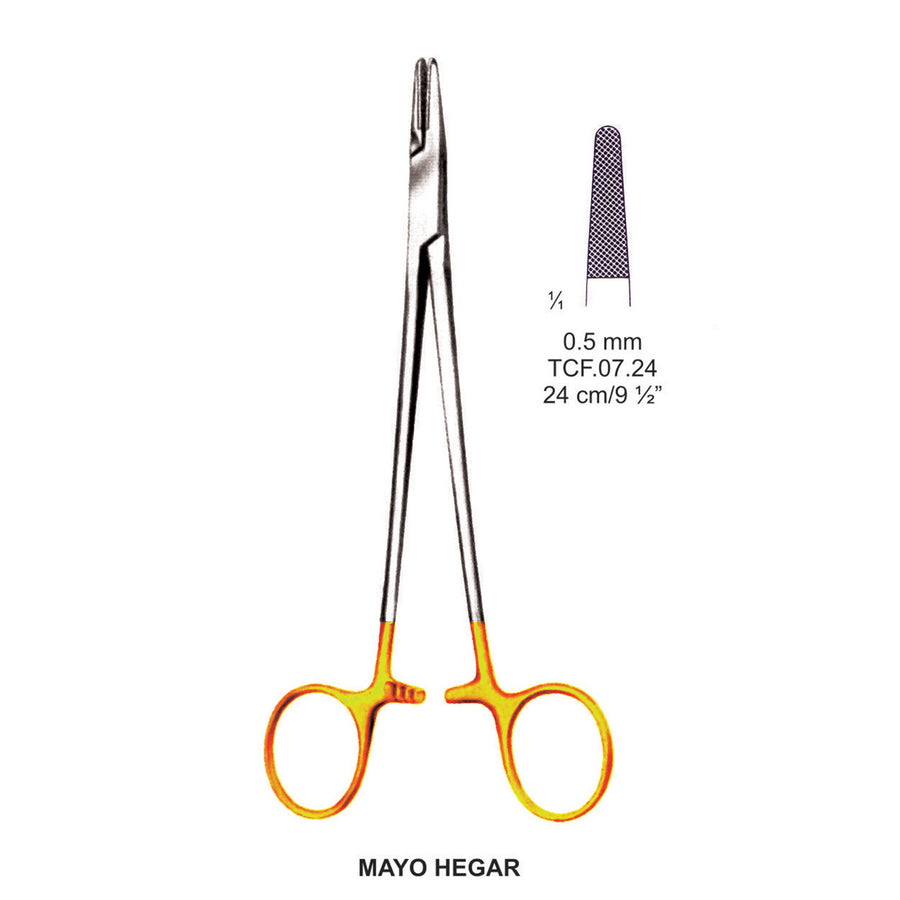 TC-Mayo-Hegar Needle Holders 0.5mm , 24cm  (Tcf.07.24) by Dr. Frigz