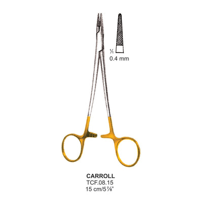 TC-Carroll Needle Holder, Serrated, 0.4mm , 15cm  (Tcf.08.15) by Dr. Frigz