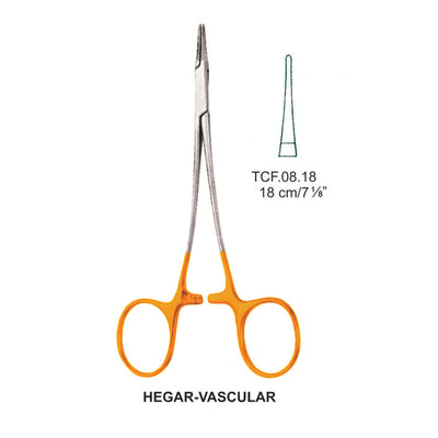 TC-Hegar Vascular Needle Holder, Smooth, 18cm V.Notch  (Tcf.08.18) by Dr. Frigz