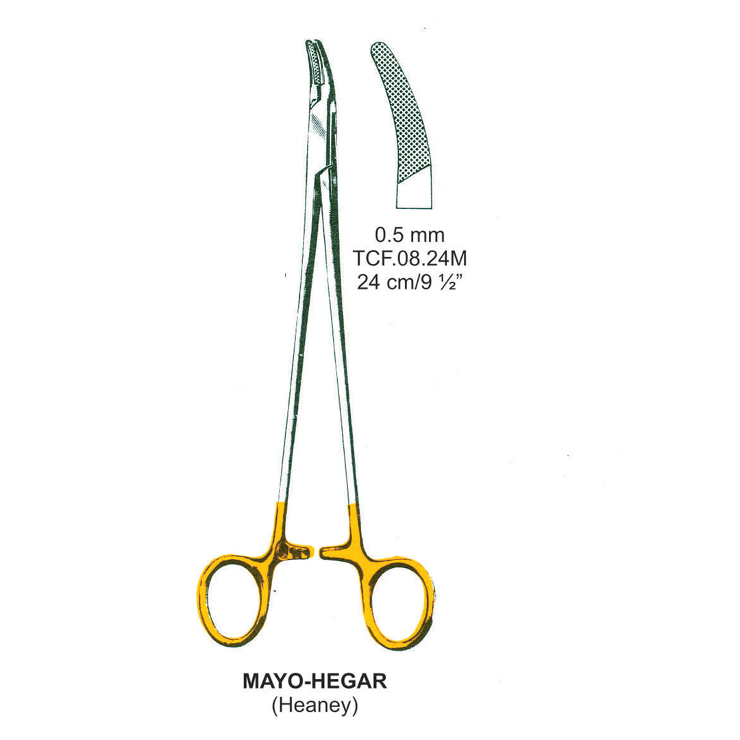 TC-Mayo-Hegar (Heaney) Needle Holders Curved 0.5mm , 24cm  (Tcf.08.24M) by Dr. Frigz