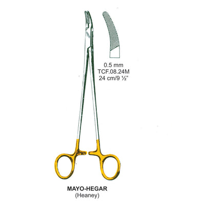TC-Mayo-Hegar (Heaney) Needle Holders Curved 0.5mm , 24cm  (TCF-08-24M)