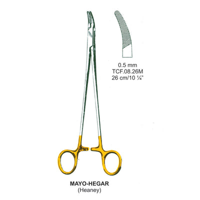 TC-Mayo-Hegar (Heaney) Needle Holders Curved 0.5mm , 26cm  (TCF-08-26M)