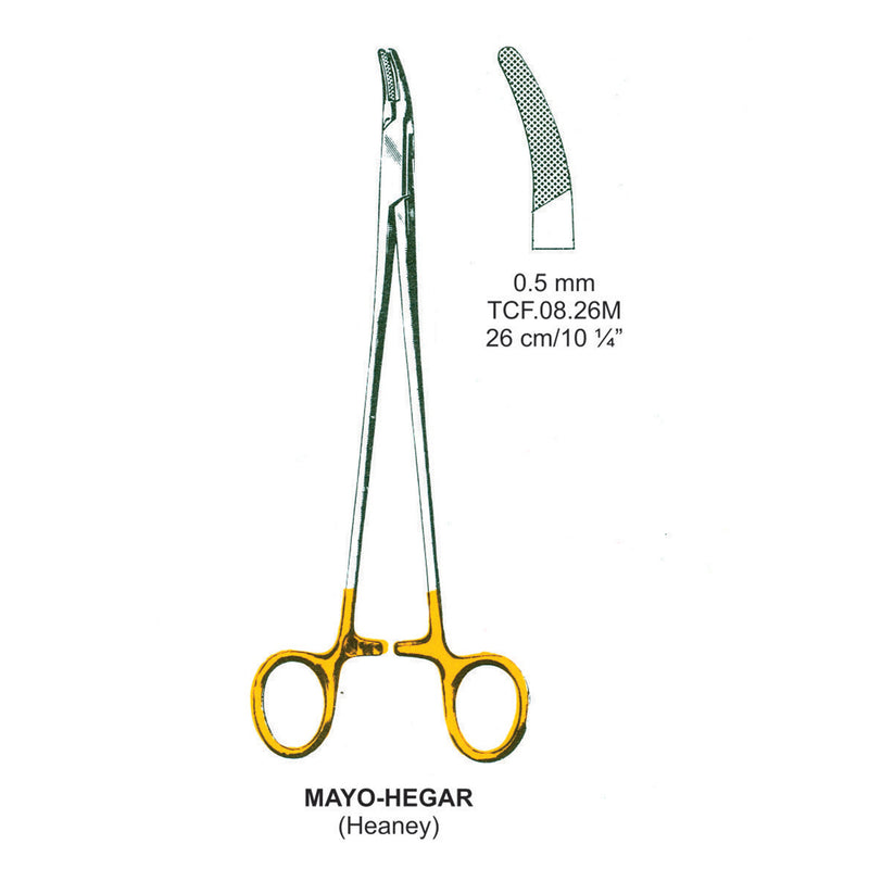 TC-Mayo-Hegar (Heaney) Needle Holders Curved 0.5mm , 26cm  (Tcf.08.26M) by Dr. Frigz
