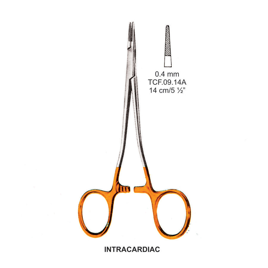 TC-Intracardiac Needle Holder, Serrated,0.4mm , 14cm  (Tcf.09.14A) by Dr. Frigz