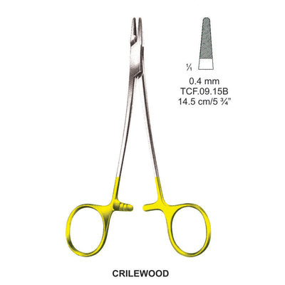 TC-Crilewood, Needle Holder, 0.4mm , 14.5cm  (Tcf.09.15B) by Dr. Frigz