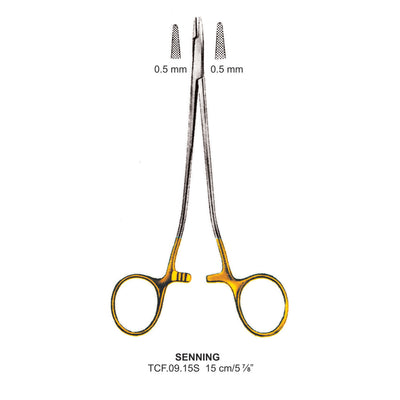 TC-Senning Needle Holders Serrated 0.5mm , 15cm  (TCF-09-15S)