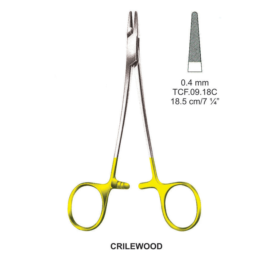 TC-Crilewood, Needle Holder, 0.4mm , 18.5cm  (Tcf.09.18C) by Dr. Frigz
