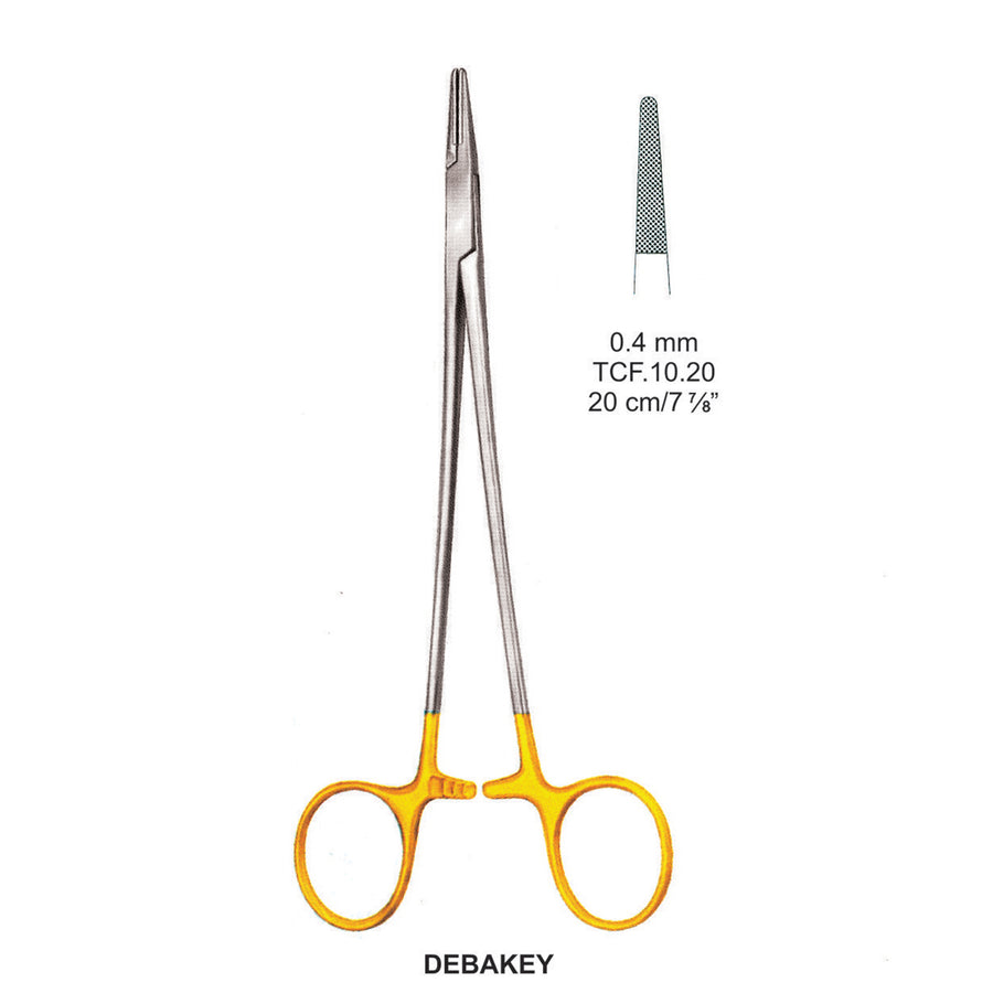 TC-Debakey Needle Holders Serrated 0.4mm , 20cm  (Tcf.10.20) by Dr. Frigz