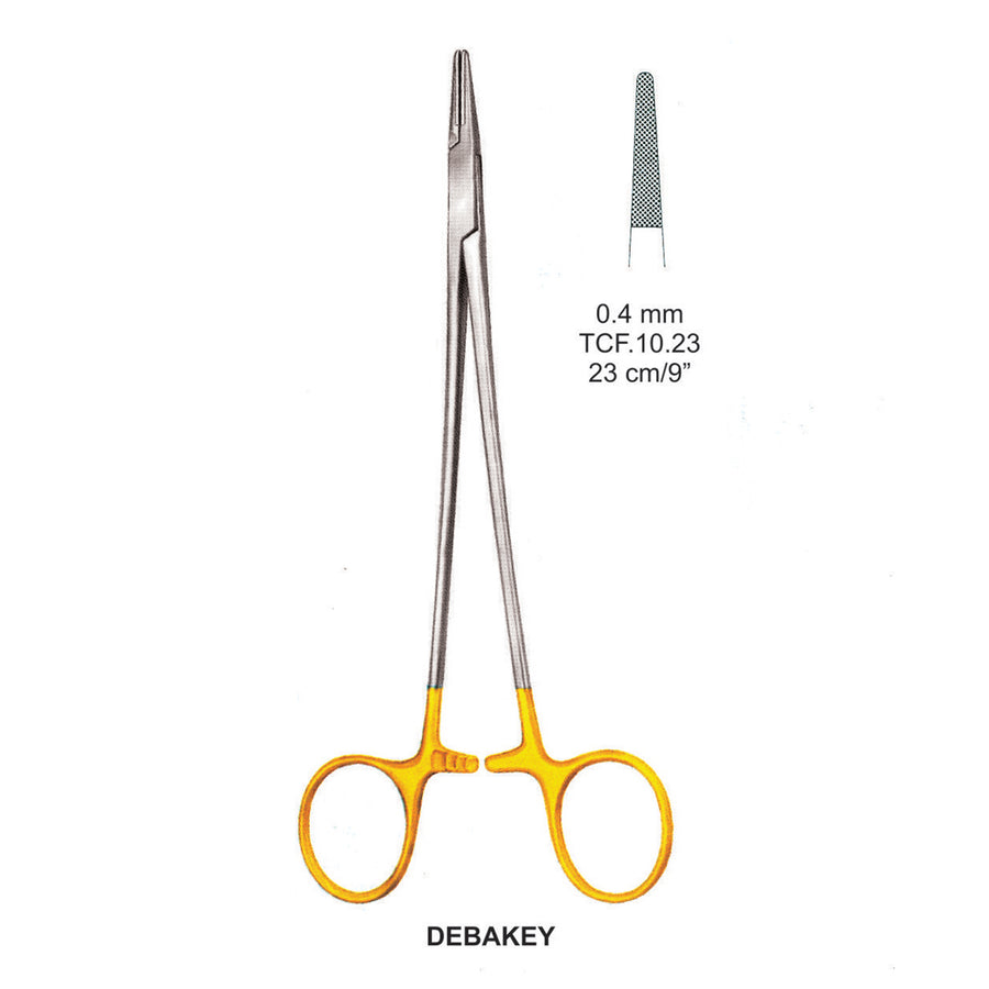 TC-Debakey Needle Holders Serrated 0.4mm , 23cm  (Tcf.10.23) by Dr. Frigz