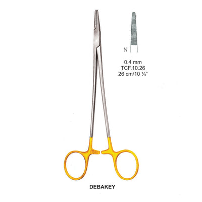 TC-Debakey Needle Holders Serrated 0.4mm , 26cm  (TCF-10-26)