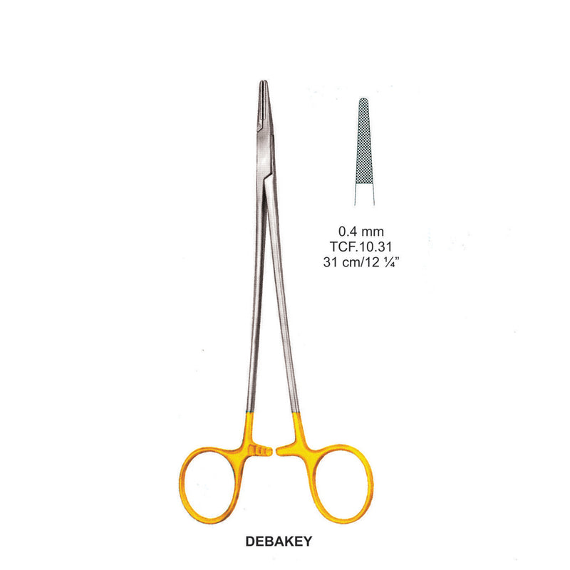 TC-Debakey Needle Holders Serrated 0.4mm , 31cm  (Tcf.10.31) by Dr. Frigz