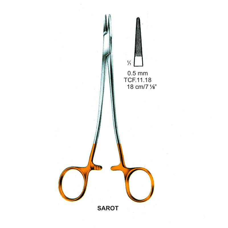 TC-Sarot Needle Holders 0.5mm , 18cm  (Tcf.11.18) by Dr. Frigz