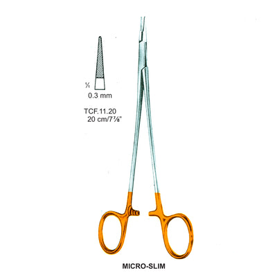 TC-Micro-Slim Needle Holders Serrated 0.3mm , 20cm  (Tcf.11.20) by Dr. Frigz