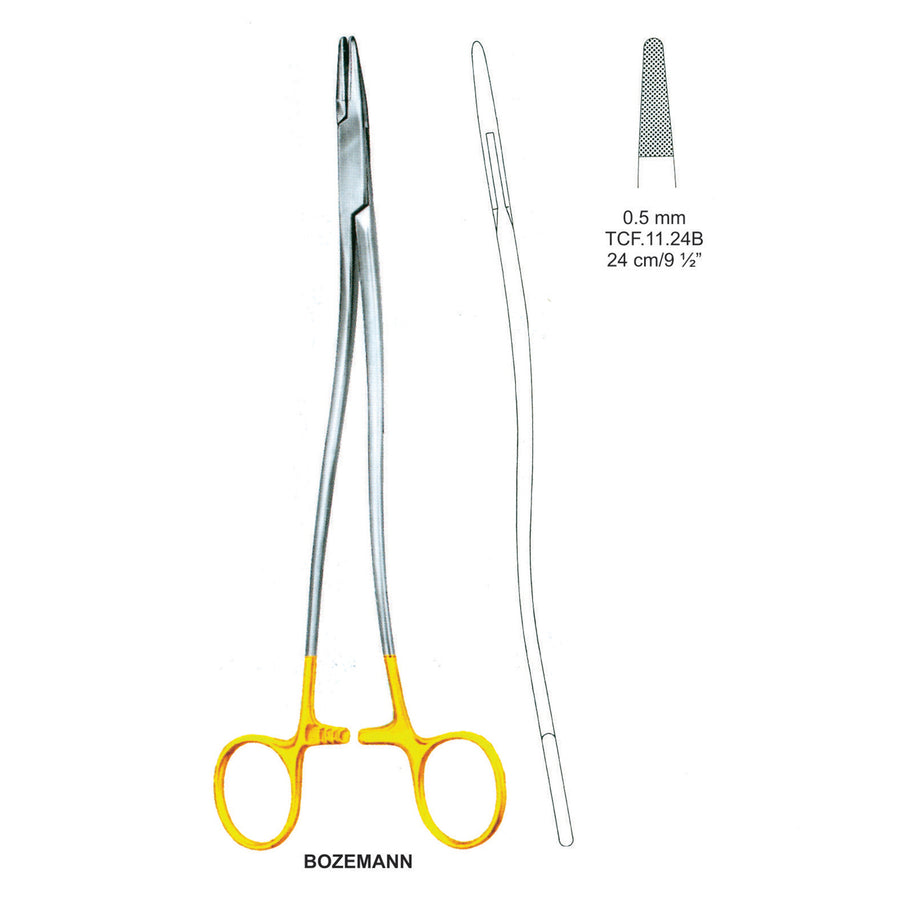 TC-Bozemann Needle Holders 0.5mm , 24cm V.Notch  (Tcf.11.24B) by Dr. Frigz