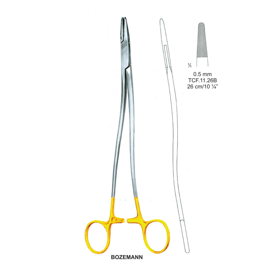 TC-Bozemann Needle Holders 0.5mm , 26cm V.Notch  (Tcf.11.26B) by Dr. Frigz