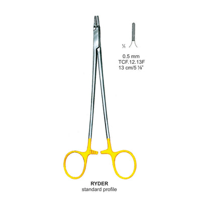 TC-Ryder-Standard Needle Holders 0.5mm , 13cm V.Notch  (TCF-12-13F)