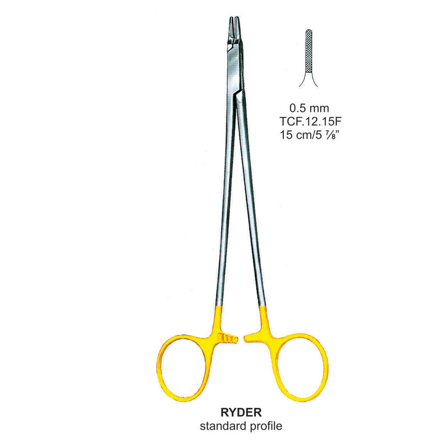 TC-Ryder-Standard Needle Holders 0.5mm , 15cm V.Notch  (Tcf.12.15F) by Dr. Frigz