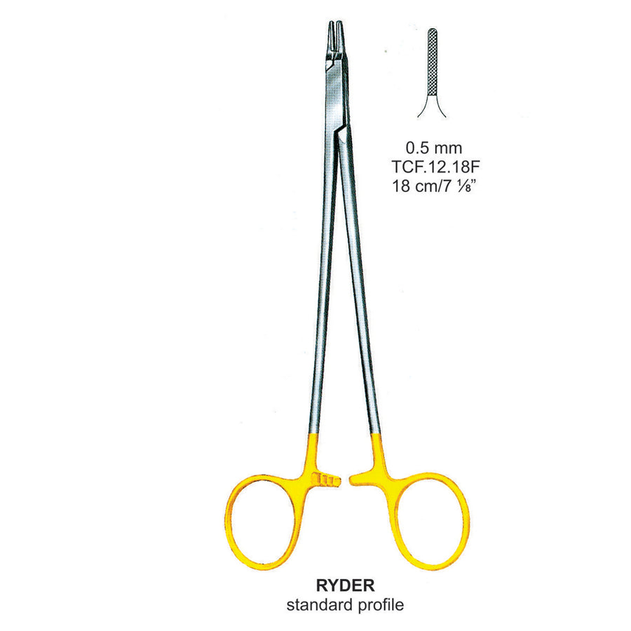 TC-Ryder-Standard Needle Holders 0.5mm , 18cm V.Notch  (Tcf.12.18F) by Dr. Frigz