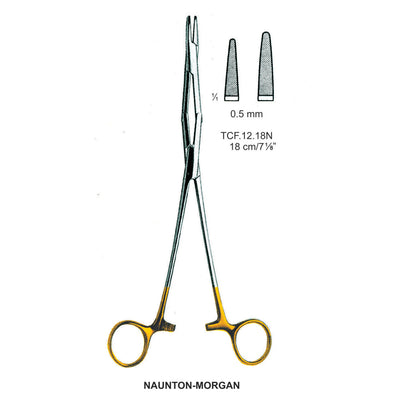 TC-Naunton-Morgan, Needle Holder, Serrated, 0.5mm , 18cm  (TCF-12-18N)