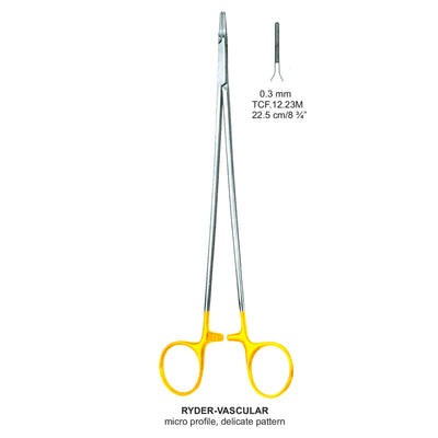 TC-Mini-Ryder Needle Holders Serrated 0.3mm , 22.5cm V.Notch  (TCF-12-23M)