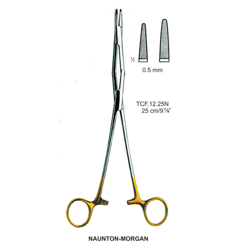 TC-Naunton-Morgan, Needle Holder, Serrated, 0.5mm , 25cm  (Tcf.12.25N) by Dr. Frigz