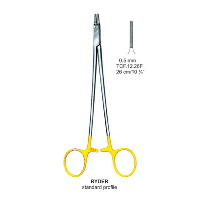 TC-Ryder-Standard Needle Holders 0.5mm , 26cm V.Notch  (TCF-12-26F)