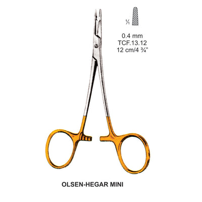 TC-Olsen-Hegar Mini Needle Holders Serrated 0.4mm , 12cm  (TCF-13-12)