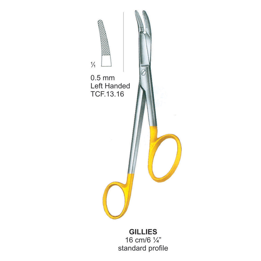 TC-Gillies Needle Holder For Left Hand 0.5mm , 16cm  (Tcf.13.16) by Dr. Frigz