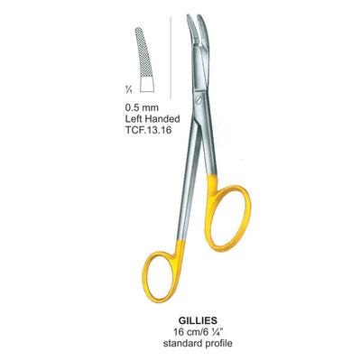 TC-Gillies Needle Holder For Left Hand 0.5mm , 16cm  (TCF-13-16)