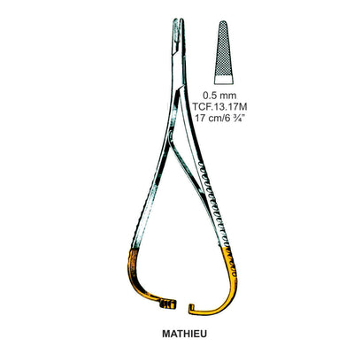 TC-Mathieu Needle Holder Outside Ratchet 0.5mm , 17cm  (TCF-13-17M)