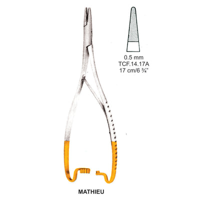 TC-Mathieu Needle Holder, 0.5mm , 17cm  (Tcf.14.17A) by Dr. Frigz